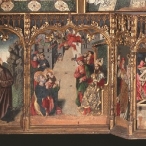 Tuili (Medio Campidano), Chiesa di San Pietro: Maestro di Casterlsardo, predella del retablo di Tuili Tuili (Medio Campidano), Chiesa di San Pietro: Maestro di Casterlsardo, predella del retablo di Tuili